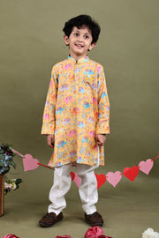 Gajraj Elephant Print Muslin Kurta Pajama Set